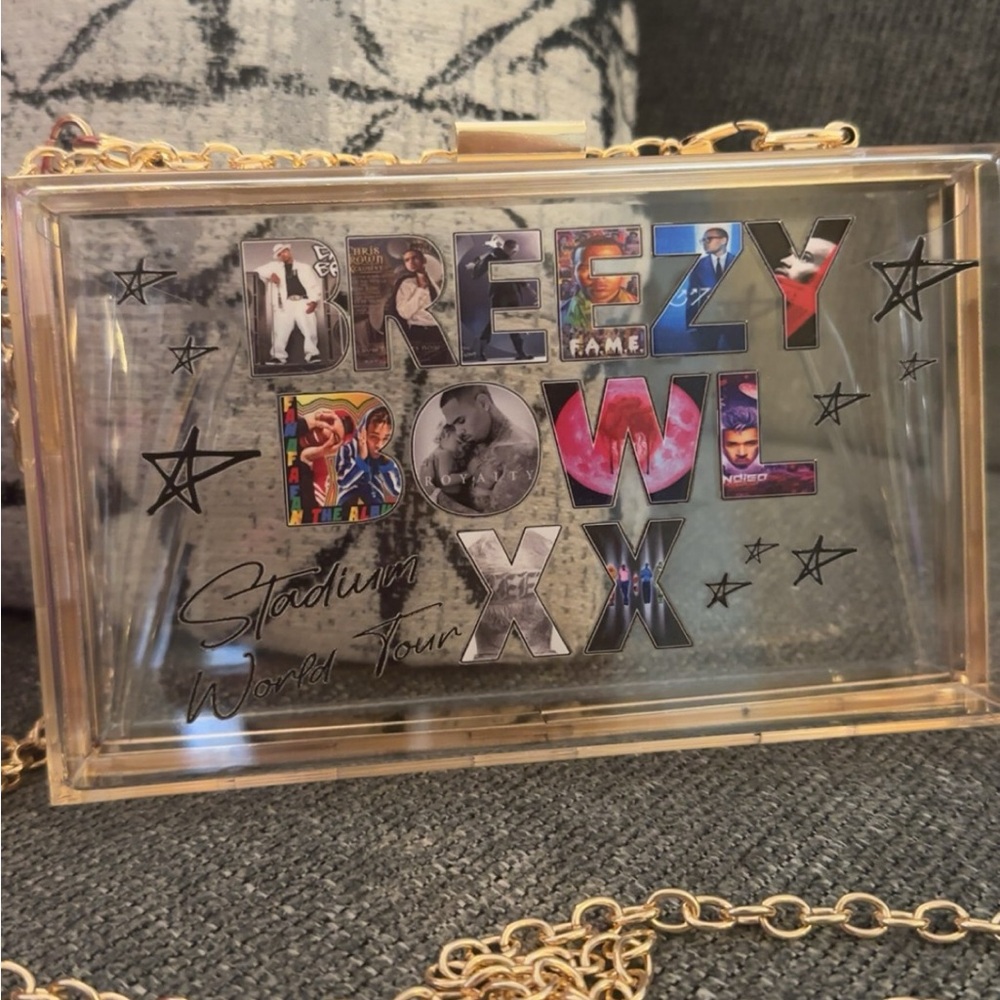 Clear Acrylic Clutch with Gold Chain